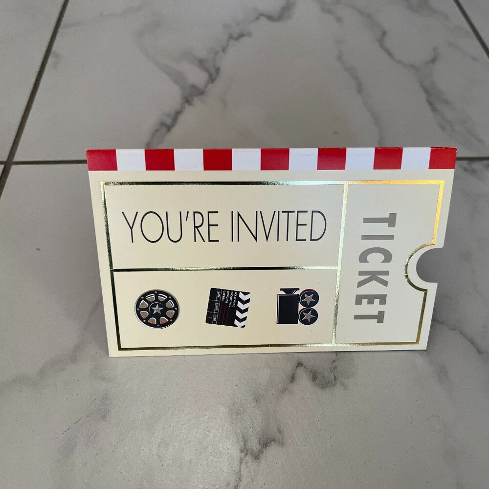 NWT - Movie Theme Party Invitations (2 packs) - 16 total invitations (8 each)